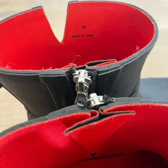 Rag and Bone Black Moto Rain Boots 39 / 8.5 - Picture 10 of 12